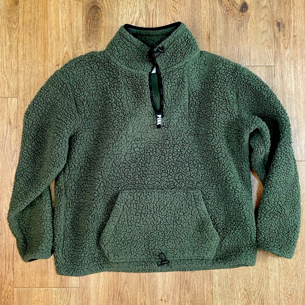 Victoria’s Secret PINK Quarter-Zip Sherpa Pullover